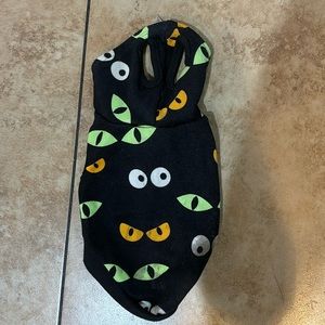 NWOT Pet Costume Black Spooky Eyes Hoodie for Dogs with Ear Holes